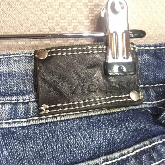 Vigoss The Chelsea Jeans Size 30x33 Boot Cut Embellished Denim Low Rise - Picture 5 of 12